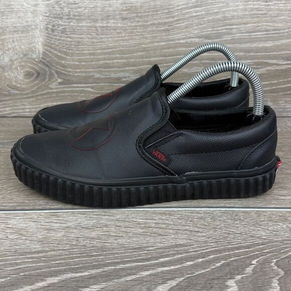 Vans x Marvel Classic Slip On Black Widow Women’s Sz 8 Black Red Low Top Sneaker - Picture 3 of 12